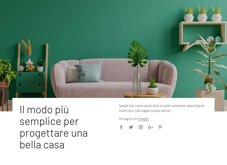 Il tuo stile di decorazione d'interni Mockup del sito web