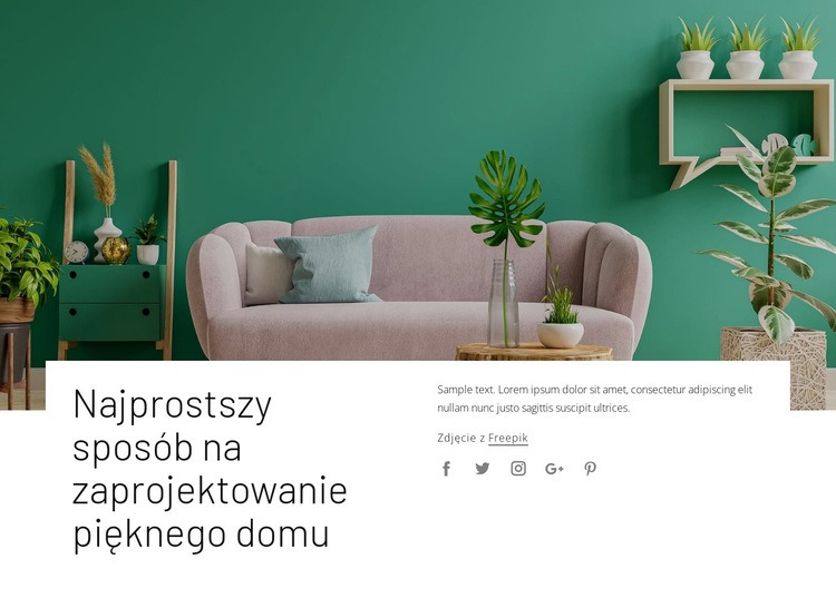 Twój styl dekoracji wnętrz Makieta strony internetowej