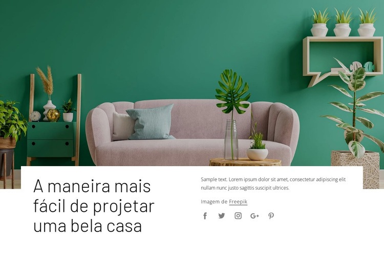 Seu estilo de decoração de interiores Construtor de sites HTML