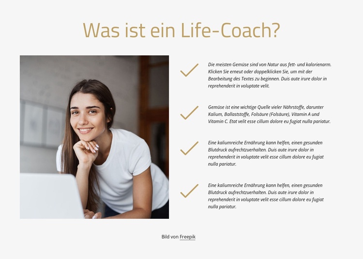 Was ist ein Life-Coach? Landing Page