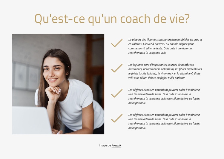 Qu'est-ce qu'un coach de vie Créateur de site Web HTML