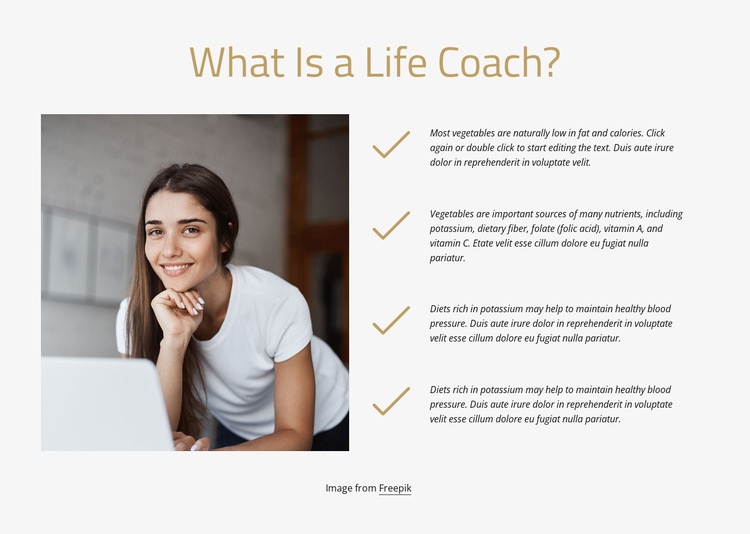 What is a life coach Homepage Design