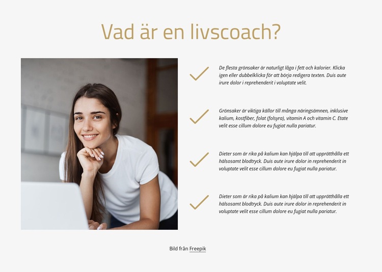 Vad är en livscoach Webbplats mall