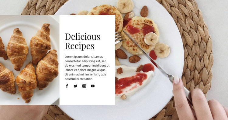 Delicious recipes Homepage Design