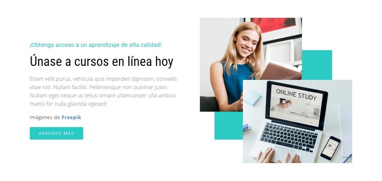 Únase a cursos en línea hoy Creador de sitios web HTML