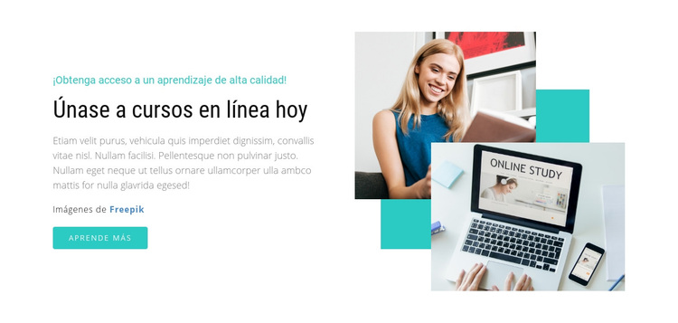 Únase a cursos en línea hoy Tema de WordPress