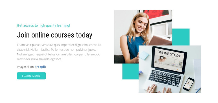 Join Online Courses Today Homepage Design