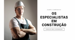 Os Especialistas Em Construção - Ótima Página De Destino