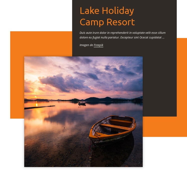 Resort del campamento del lago Diseño de páginas web