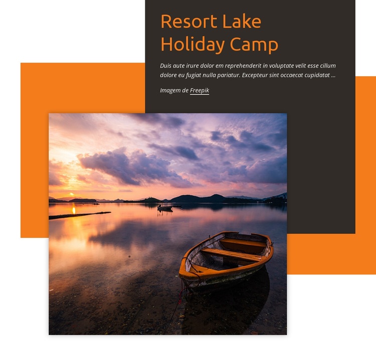 Resort de acampamento do lago Design do site