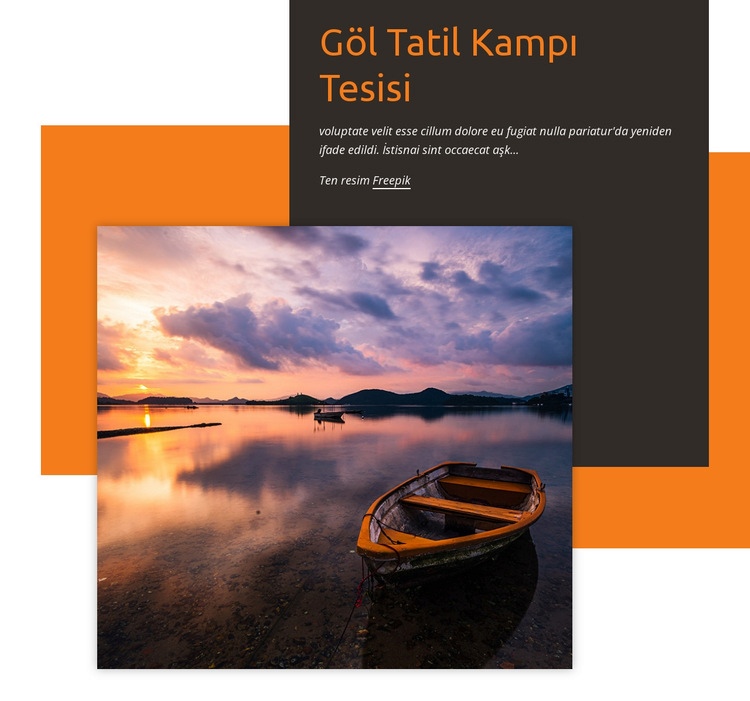 Göl kampı tesisi Html Web Sitesi Oluşturucu