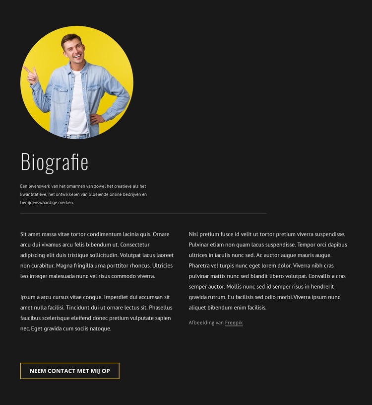 Biografie van ontwerper van reisblogger HTML5-sjabloon