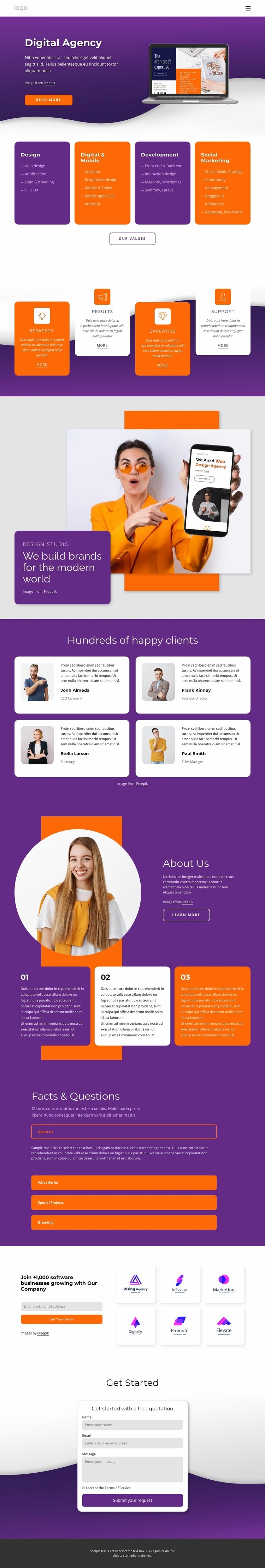 We provide web design and more Webflow Template Alternative