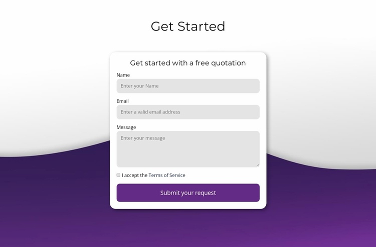 Ask for information Landing Page