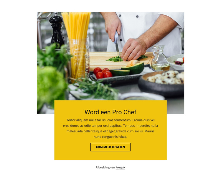 Word een pro-chef Website sjabloon