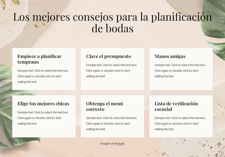 Los mejores consejos para la planificación de bodas Plantilla HTML5