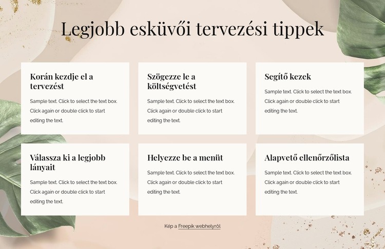 A legjobb esküvői tervezési tippek HTML Sablon