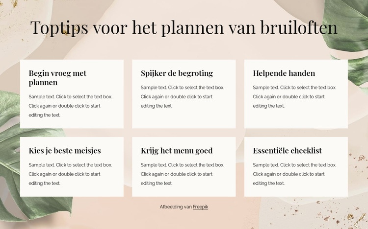 De beste tips voor het plannen van een bruiloft HTML5-sjabloon