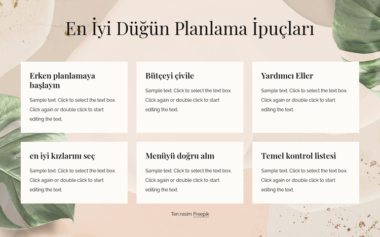 En iyi düğün planlama ipuçları Html Web Sitesi Oluşturucu