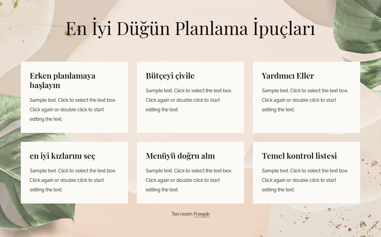 En iyi düğün planlama ipuçları Web Sitesi Mockup'ı