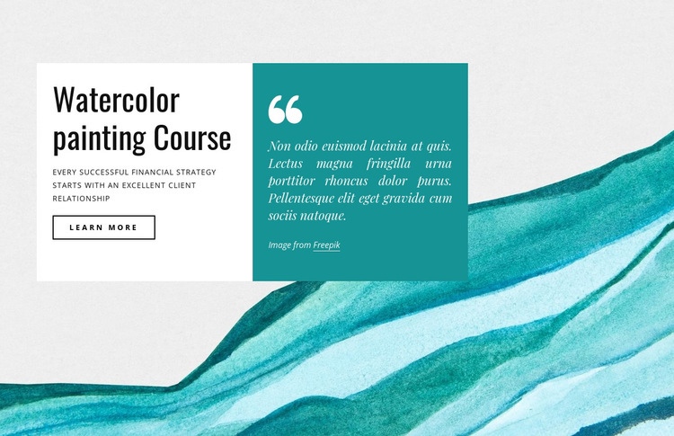Watercolor painting courses Elementor Template Alternative