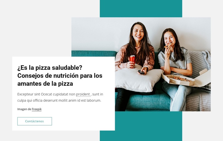 Consejos para los amantes de la pizza Maqueta de sitio web