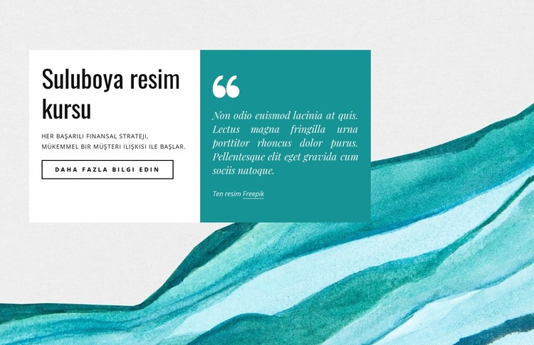 Suluboya resim kursları Web Sitesi Mockup'ı