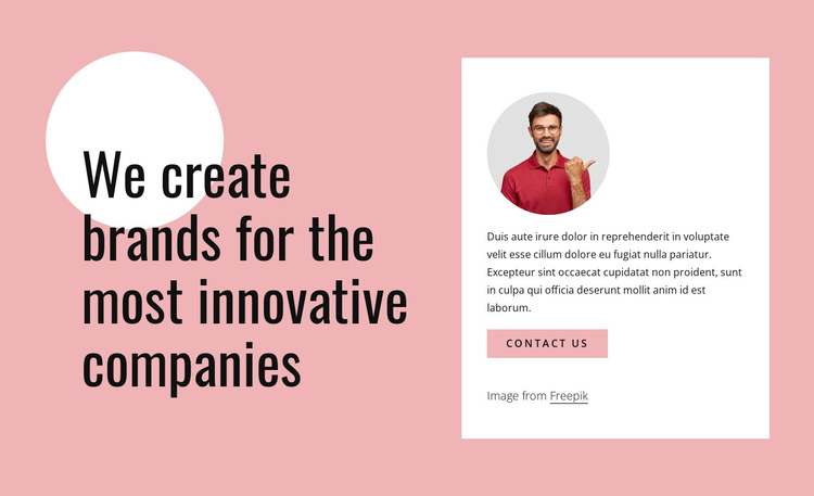 We create innovative brands One Page Template