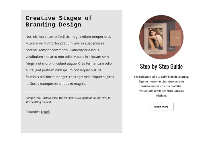 Step-by-step guide HTML Template