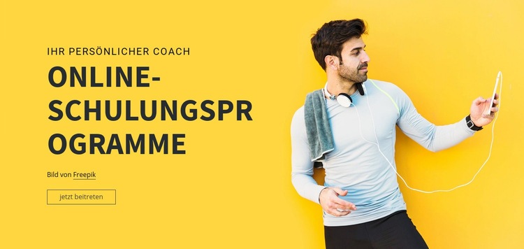 Online-Schulungsprogramme Landing Page