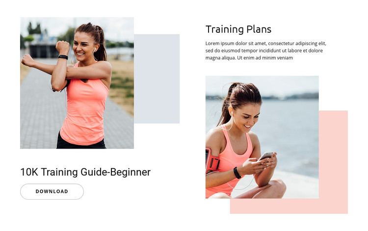 Training Plans Homepage Design