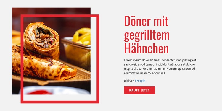 Döner mit gegrilltem Hähnchen CSS-Vorlage