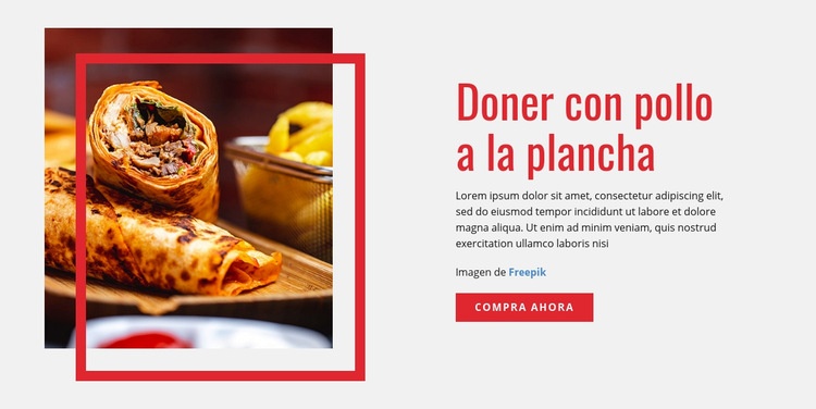 Doner con Pollo a la Parrilla Plantillas de creación de sitios web