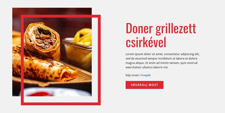 Doner grillezett csirkével Sablon