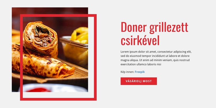 Doner grillezett csirkével Weboldal tervezés