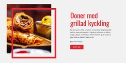 Anpassade Teckensnitt, Färger Och Grafik För Doner Med Grillad Kyckling