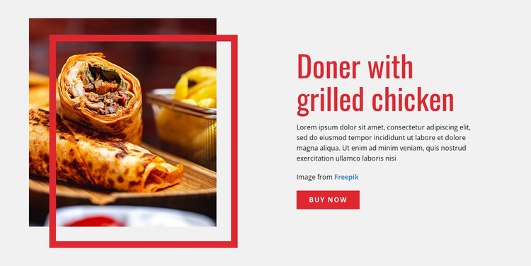 Doner met gegrilde kip Website mockup