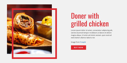 Custom Fonts, Colors And Graphics For Doner With Grilled Chicken