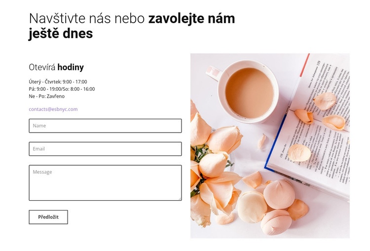 Kontaktní formulář Caffe Šablona HTML