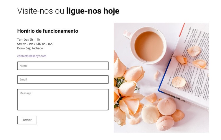 Formulário de contato Caffe Design do site