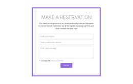 Reservation Form Single Page Website