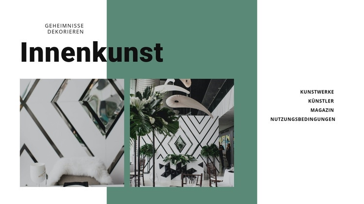 Innenkunst mit Pflanzen Website Builder-Vorlagen