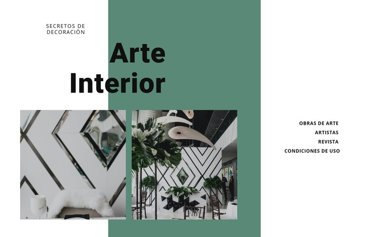 Arte interior con plantas Maqueta de sitio web