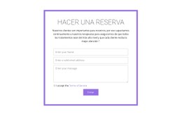Formulario De Reservación Sitio Web De Una Sola Página