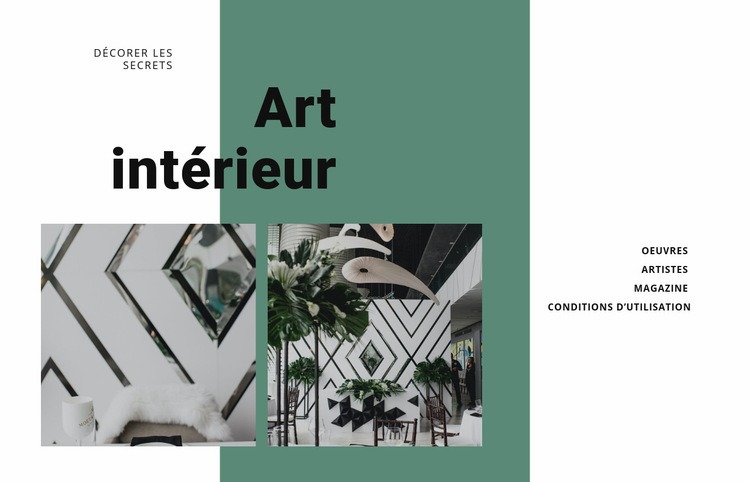 Art d'intérieur avec des plantes Maquette de site Web