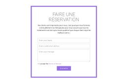 Formulaire De Réservation Site Web D'Une Seule Page