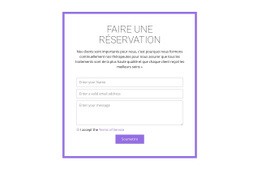 Formulaire De Réservation – Inspiration De Modèle D'Une Page