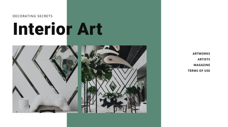 Interior art with plants Homepage Design