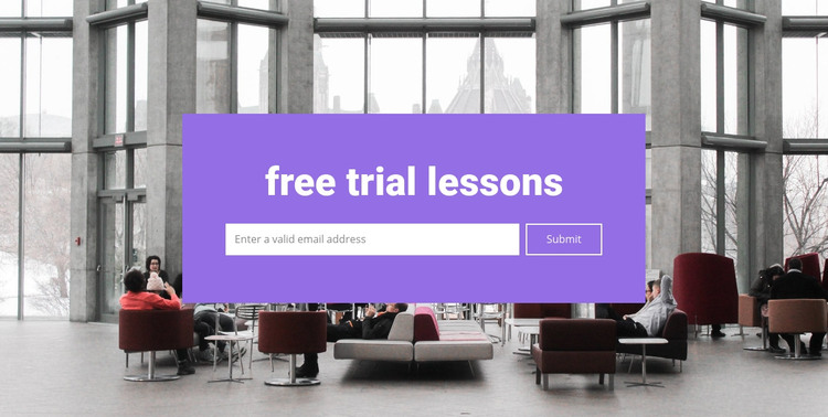 Free trial lessons Homepage Design