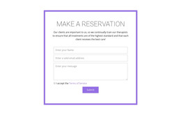Reservation Form - Responsive HTML Template